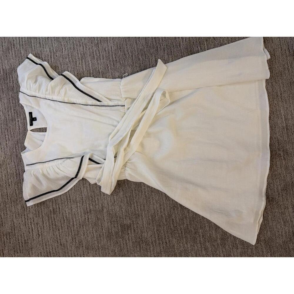 Banana Republic White Ruffle Sleeve Dress XL